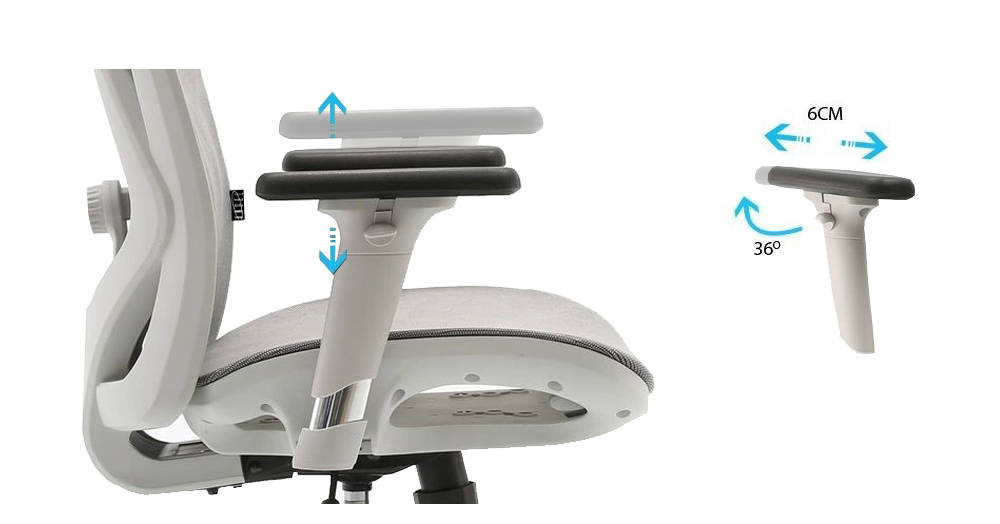Fotel ergonomiczny ANGEL biurowy obrotowy kalistO szary 150kg - obrazek 4