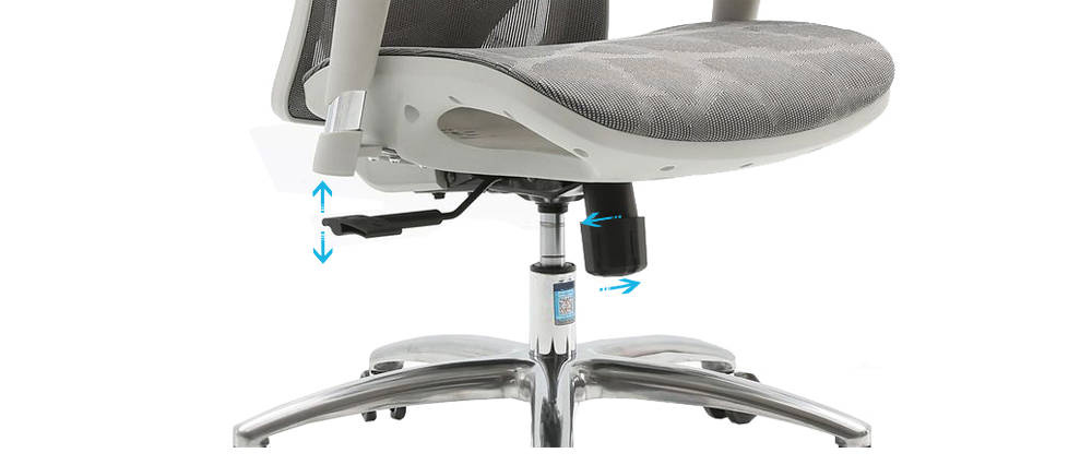 Fotel ergonomiczny ANGEL biurowy obrotowy kalistO szary 150kg - obrazek 5