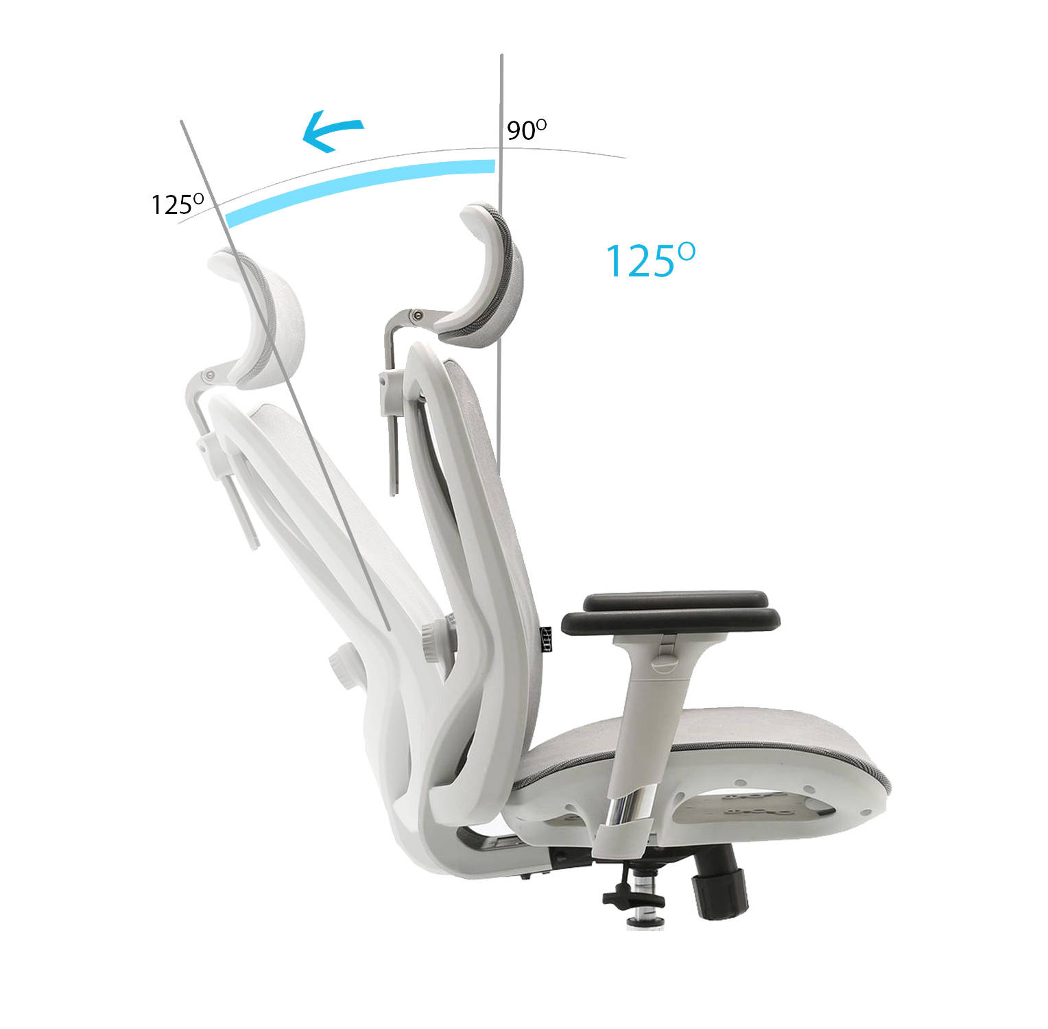 Fotel ergonomiczny ANGEL biurowy obrotowy kalistO szary 150kg - obrazek 3