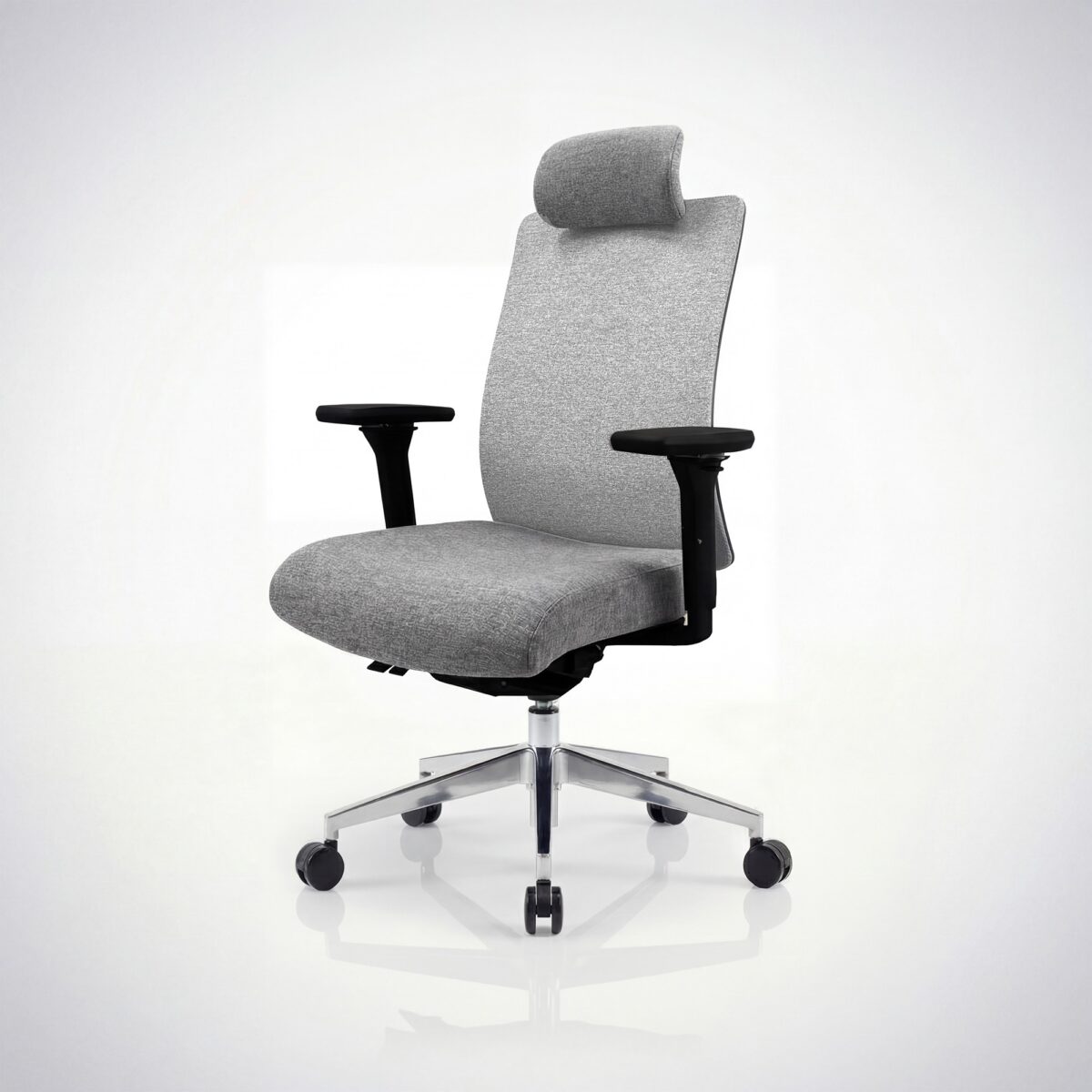 Fotel biurowy ergonomiczny obrotowy szary: VECTOR | Meble DUO vector fabric grey 2523 02