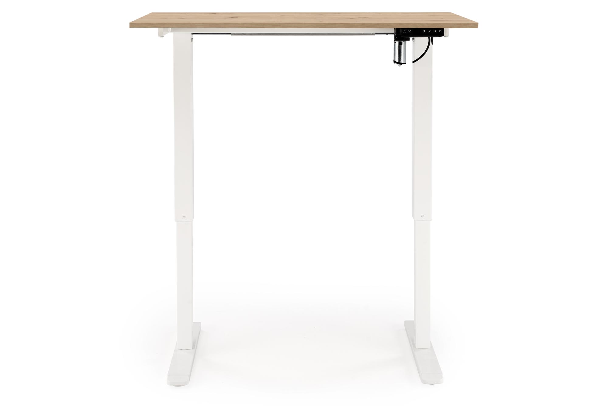 BIURKO REGULOWANE B-53 białe/dąb artisan | Meble DUO B 53 biale naturalny front h new