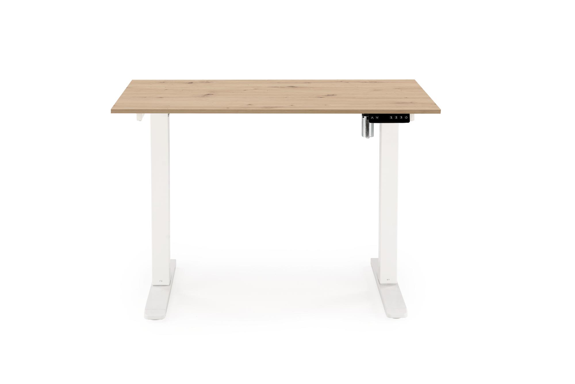 BIURKO REGULOWANE B-53 białe/dąb artisan | Meble DUO B 53 biale naturalny front l new