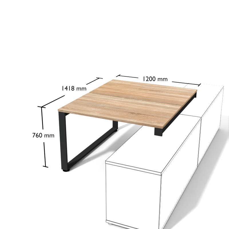 Biurko Gbn2-7 1200 x 1418 x 760h | Meble DUO XAR Gbn2 7 grafit dab sonoma