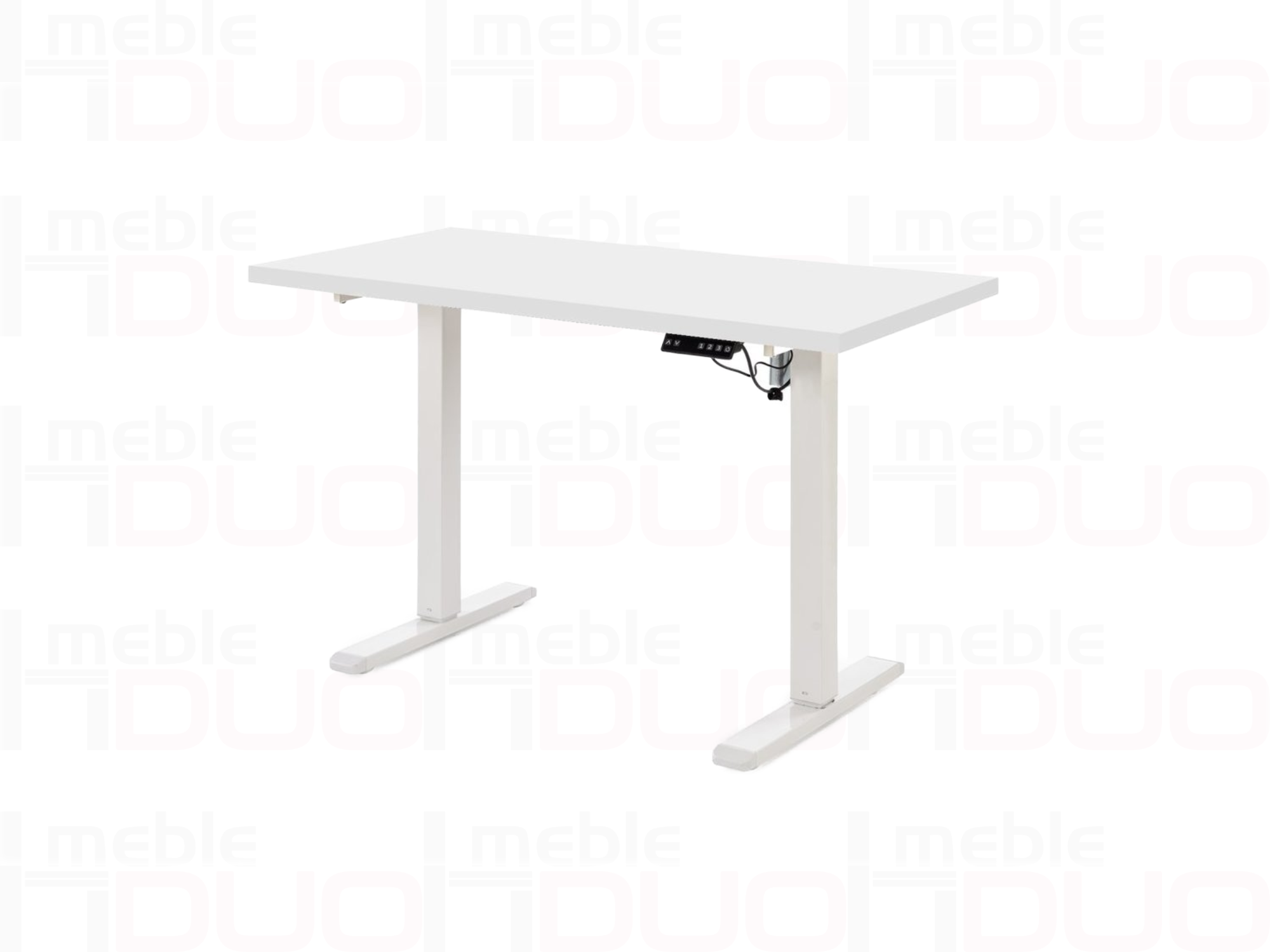 B54 biurko z funkcją regulacji wysokości, blat - biały, stelaż - biały
