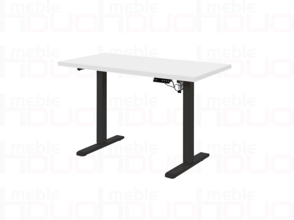 B54 biurko z funkcją regulacji wysokości, blat - biały, stelaż - czarny