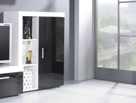 SAMBA REG3 SZAFKA STOJ.BIAŁY/CZARNY POŁYSK | Meble DUO 5903815003530 1