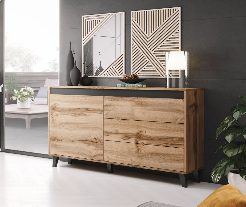 NORD KOMODA DAB WOTAN/ANTRACYT | Meble DUO 5903815004759 1