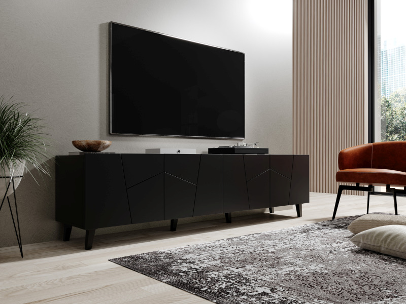 ETNA szafka RTV czarny mat/ czarny mat | Meble DUO 5903815008023 1
