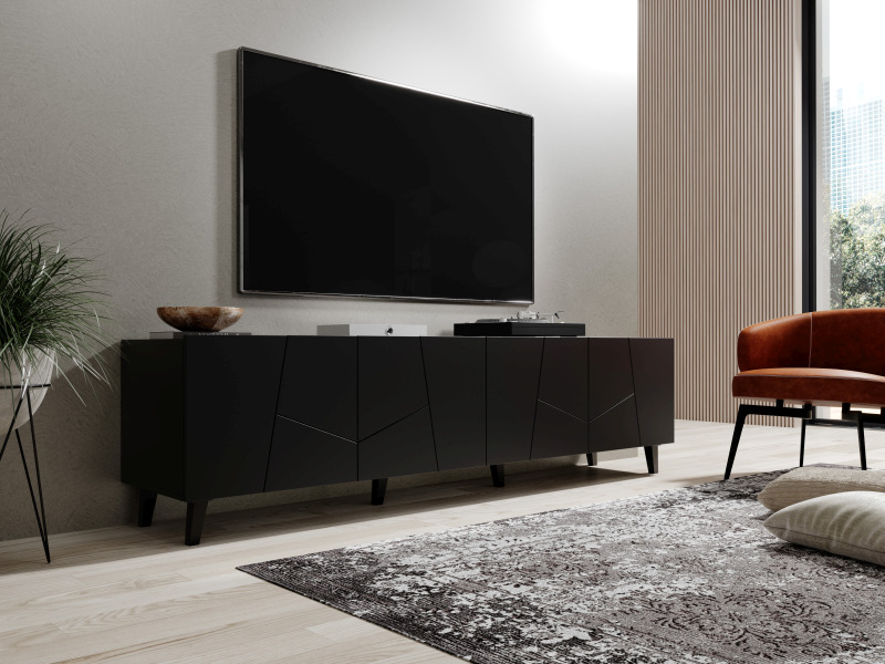 ETNA szafka RTV czarny mat/ czarny mat | Meble DUO 5903815008023 2