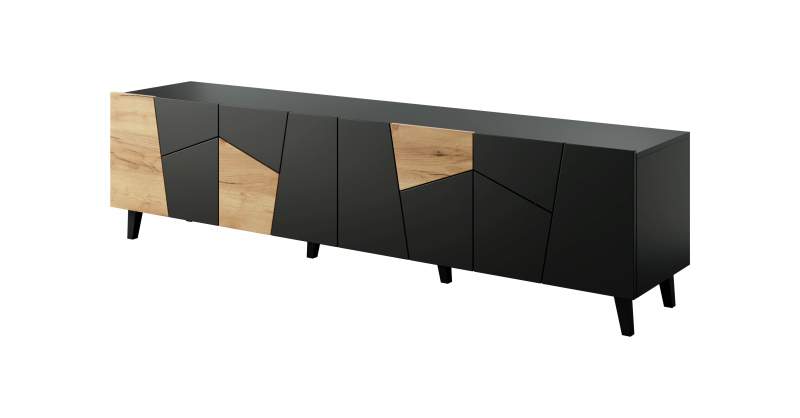 ETNA szafka RTV czarny mat/ czarny mat/ dąb craft | Meble DUO 5903815008030 4