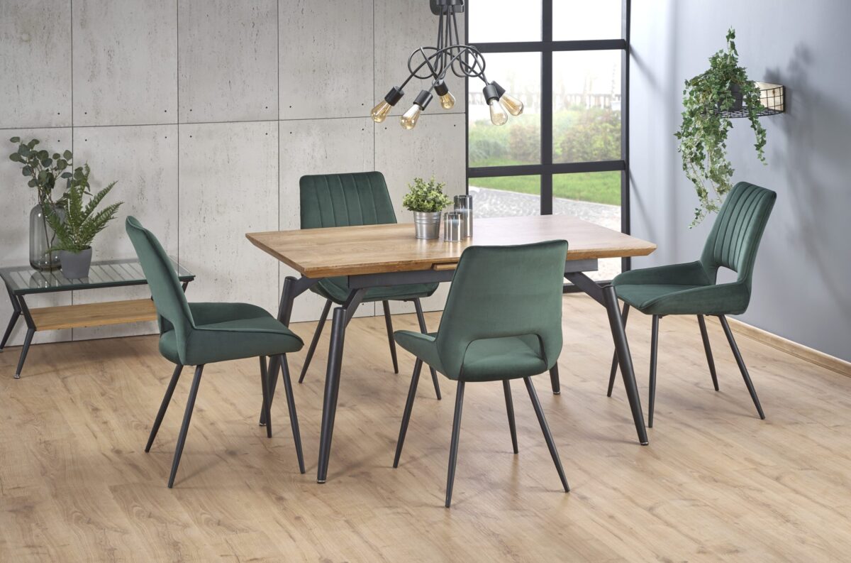 CAMBELL stół rozkładany, blat – naturalny, nogi – czarny | Meble DUO 5905248100404 1 scaled