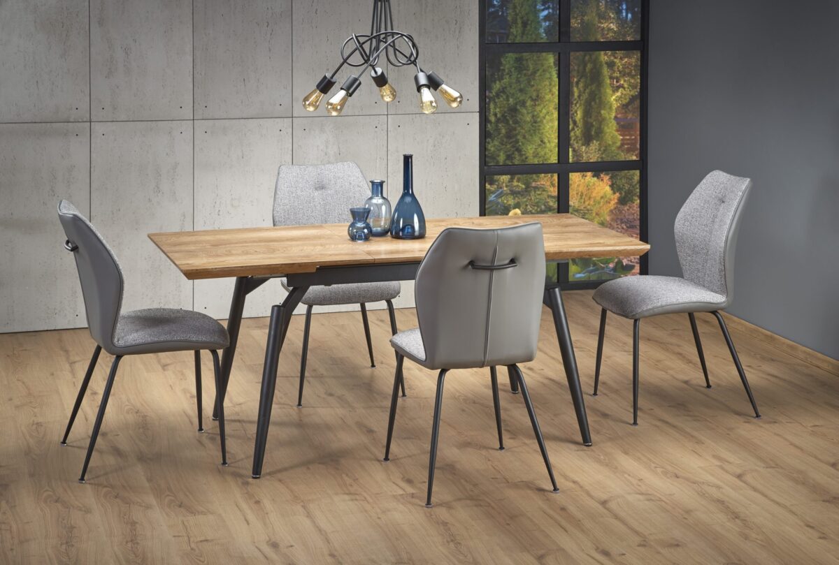 CAMBELL stół rozkładany, blat – naturalny, nogi – czarny | Meble DUO 5905248100404 2 scaled