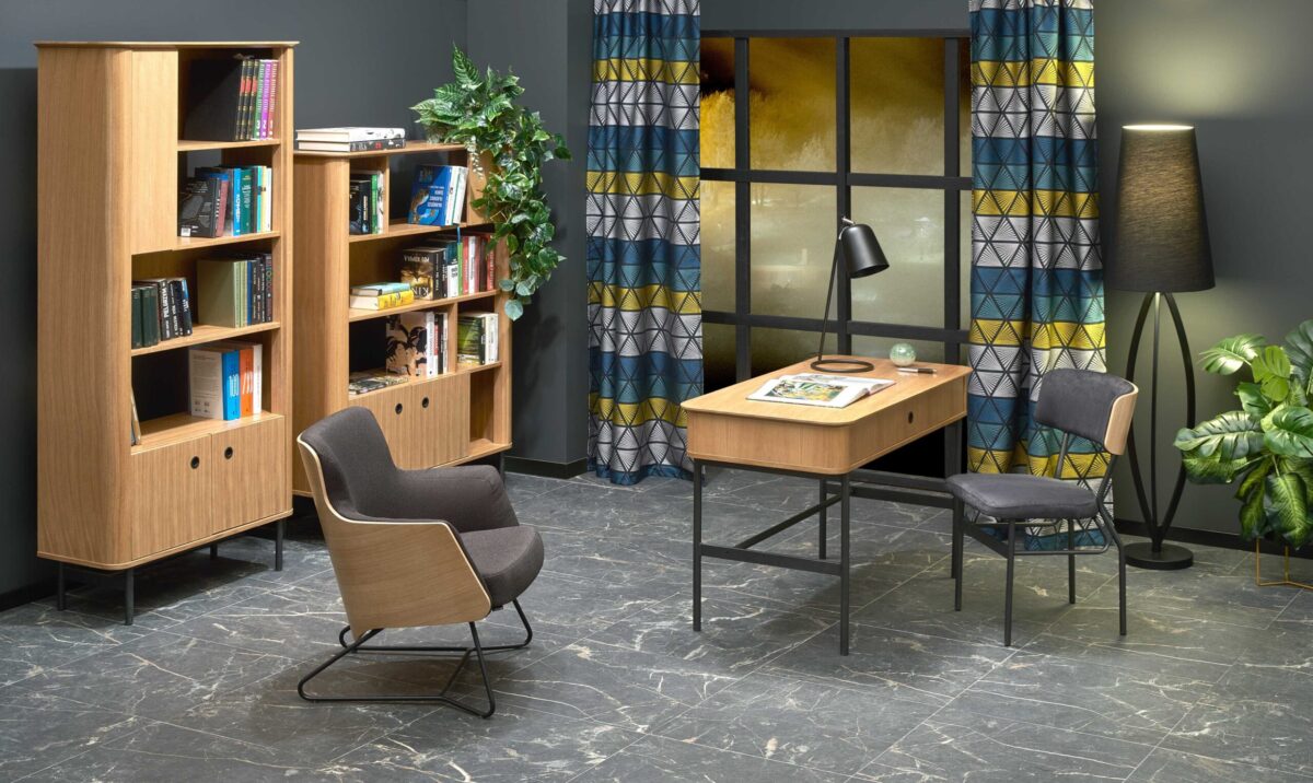 SMART regał REG-1 dąb naturalny/czarny | Meble DUO 5905248104303 2 scaled