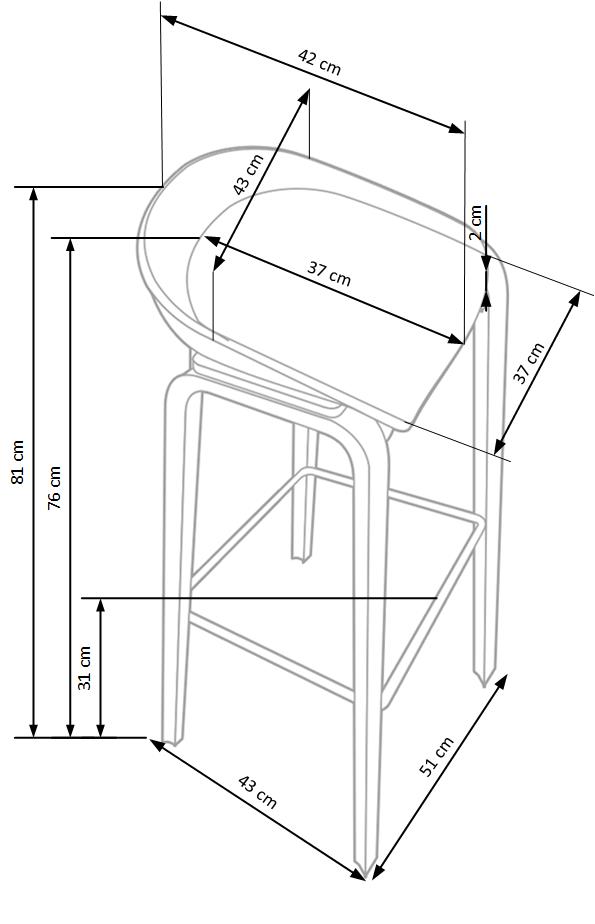 H86 hoker biało / popiel | Meble DUO 5905248114586 9