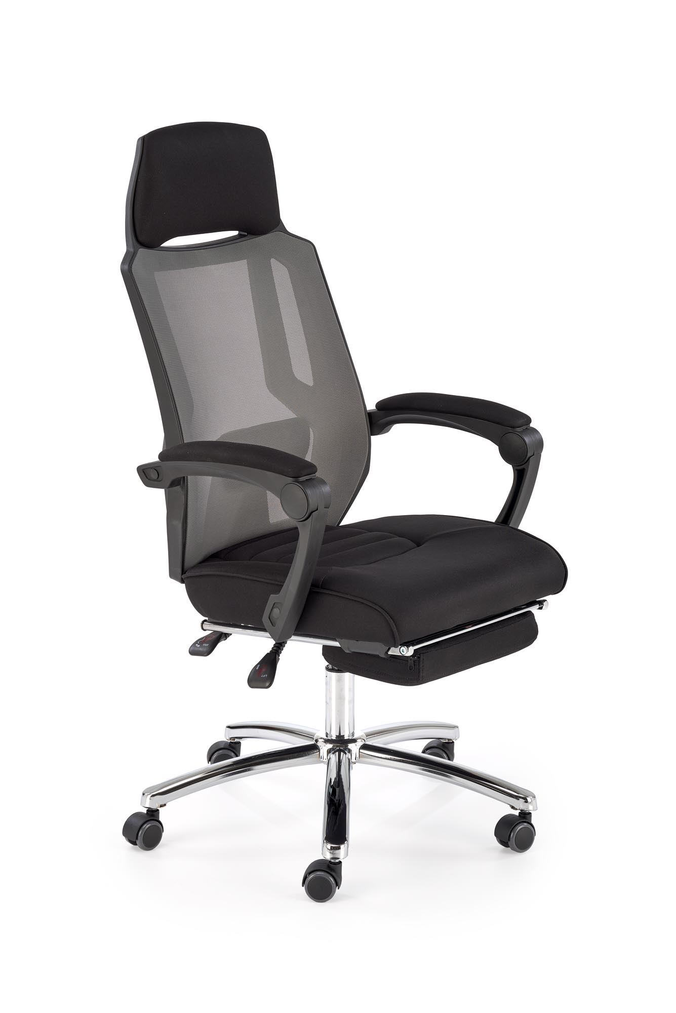 FREEMAN fotel pracowniczy z podnożkiem czarny / popielaty | Meble DUO 5905248115965 1
