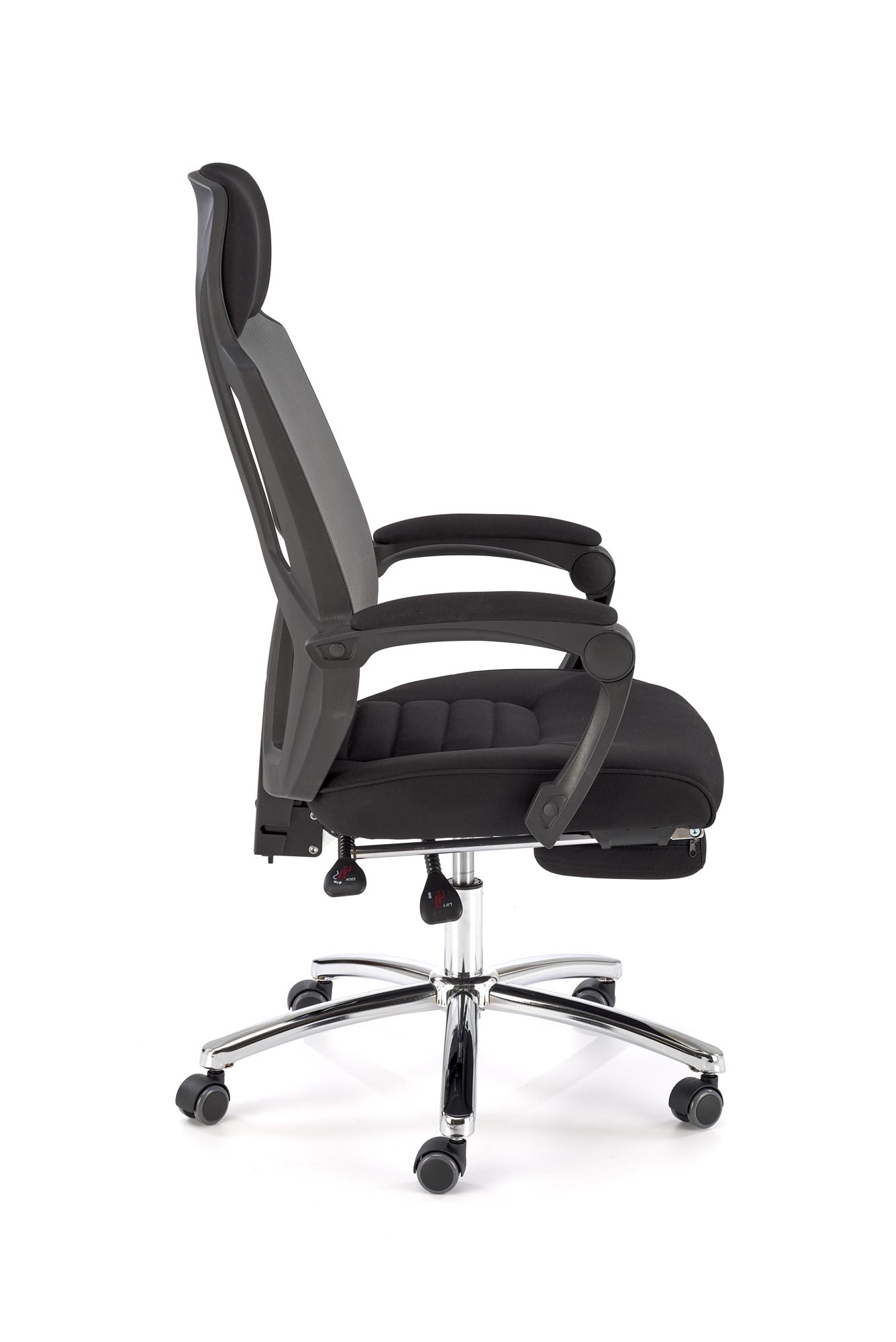 FREEMAN fotel pracowniczy z podnożkiem czarny / popielaty | Meble DUO 5905248115965 2