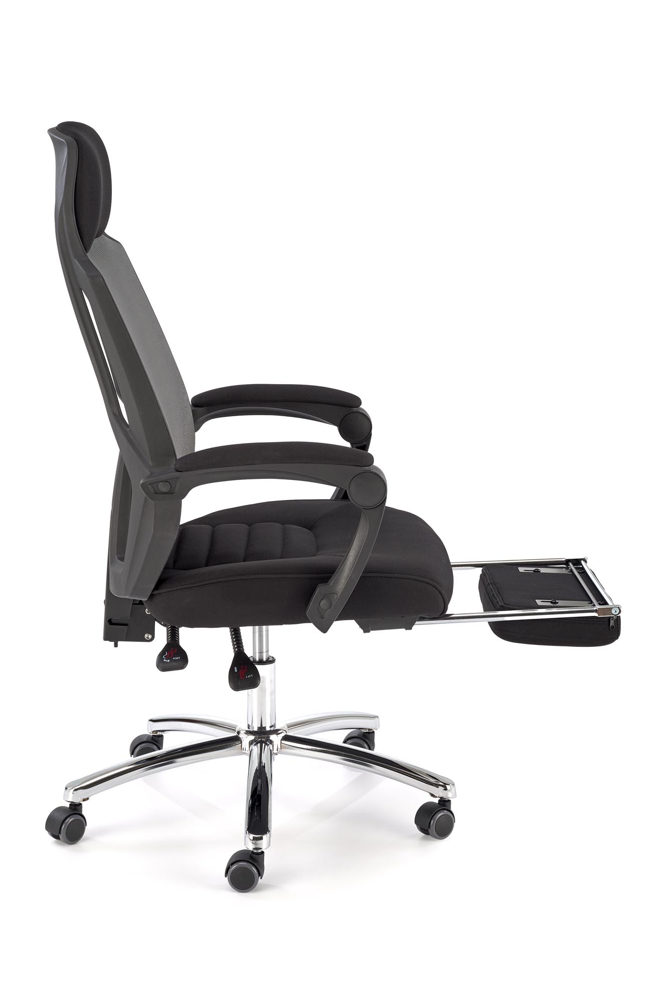 FREEMAN fotel pracowniczy z podnożkiem czarny / popielaty | Meble DUO 5905248115965 3
