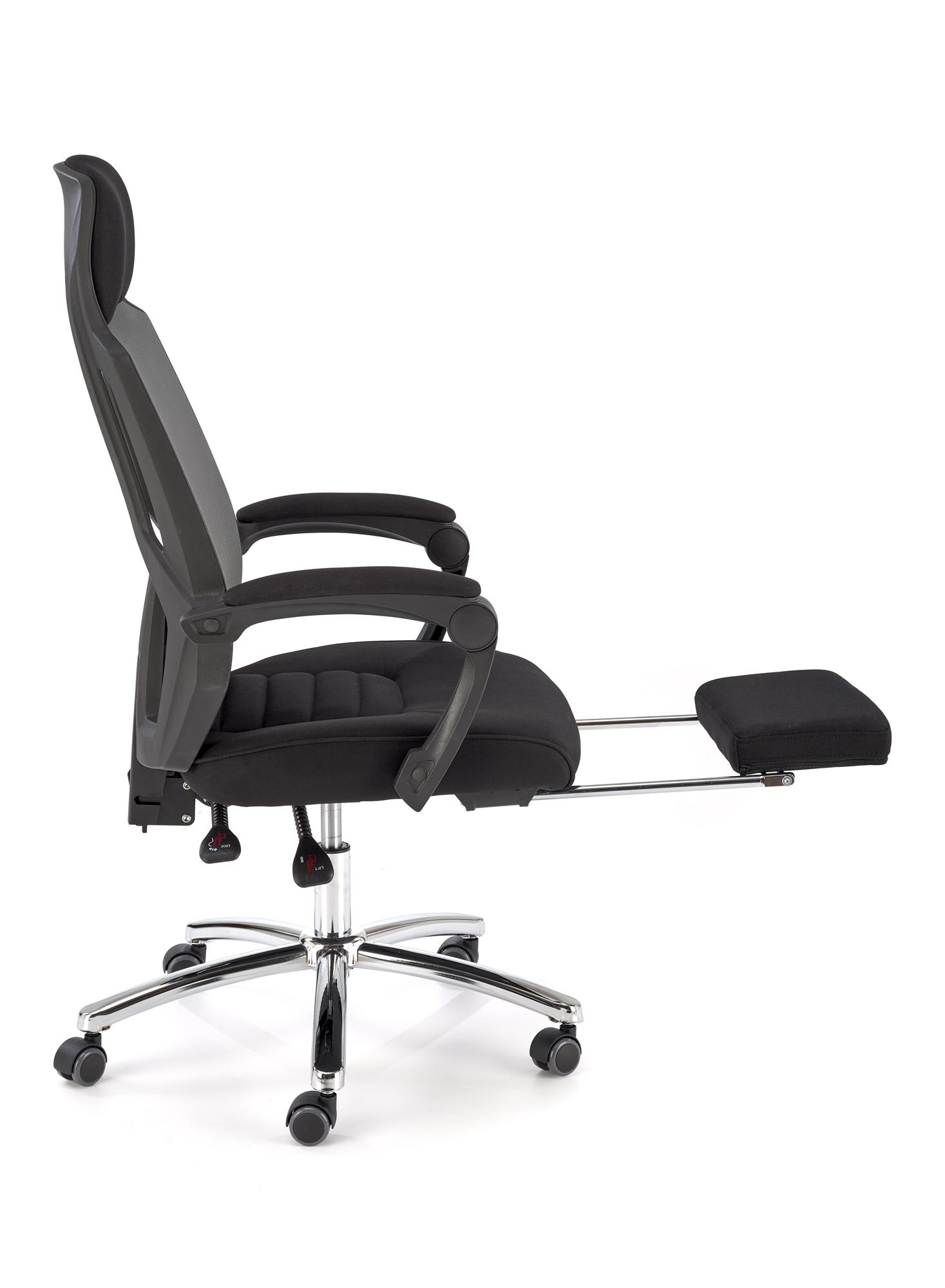 FREEMAN fotel pracowniczy z podnożkiem czarny / popielaty | Meble DUO 5905248115965 4