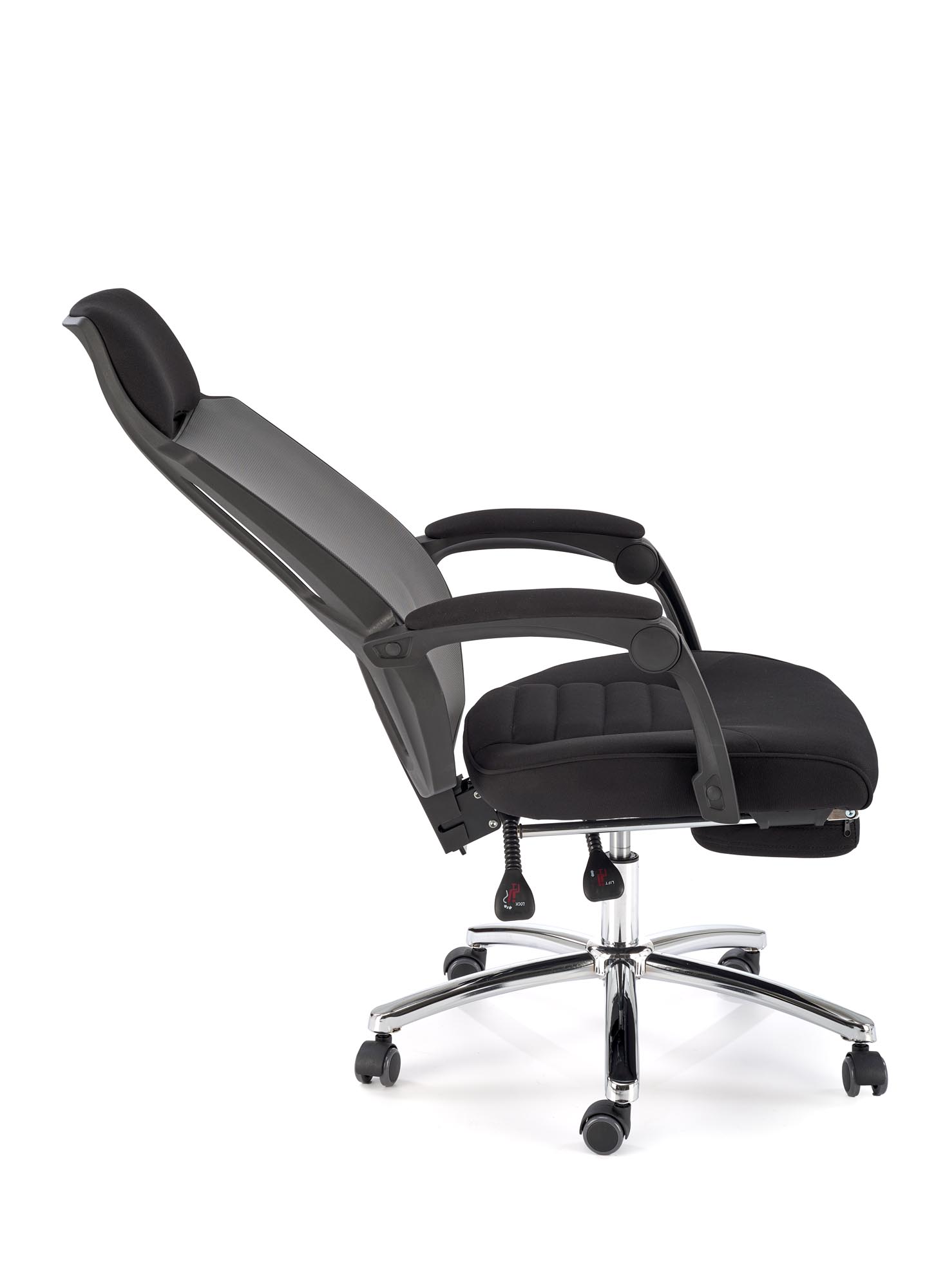 FREEMAN fotel pracowniczy z podnożkiem czarny / popielaty | Meble DUO 5905248115965 6