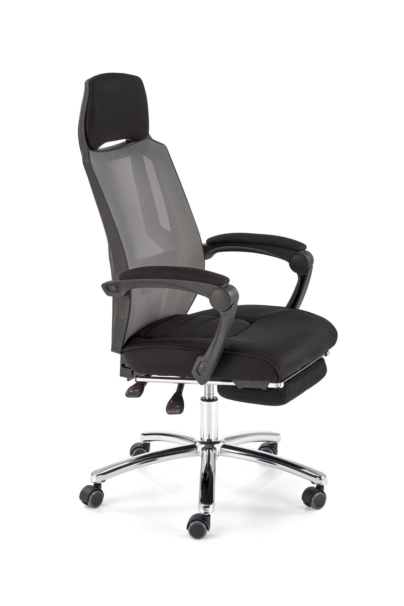 FREEMAN fotel pracowniczy z podnożkiem czarny / popielaty | Meble DUO 5905248115965 7