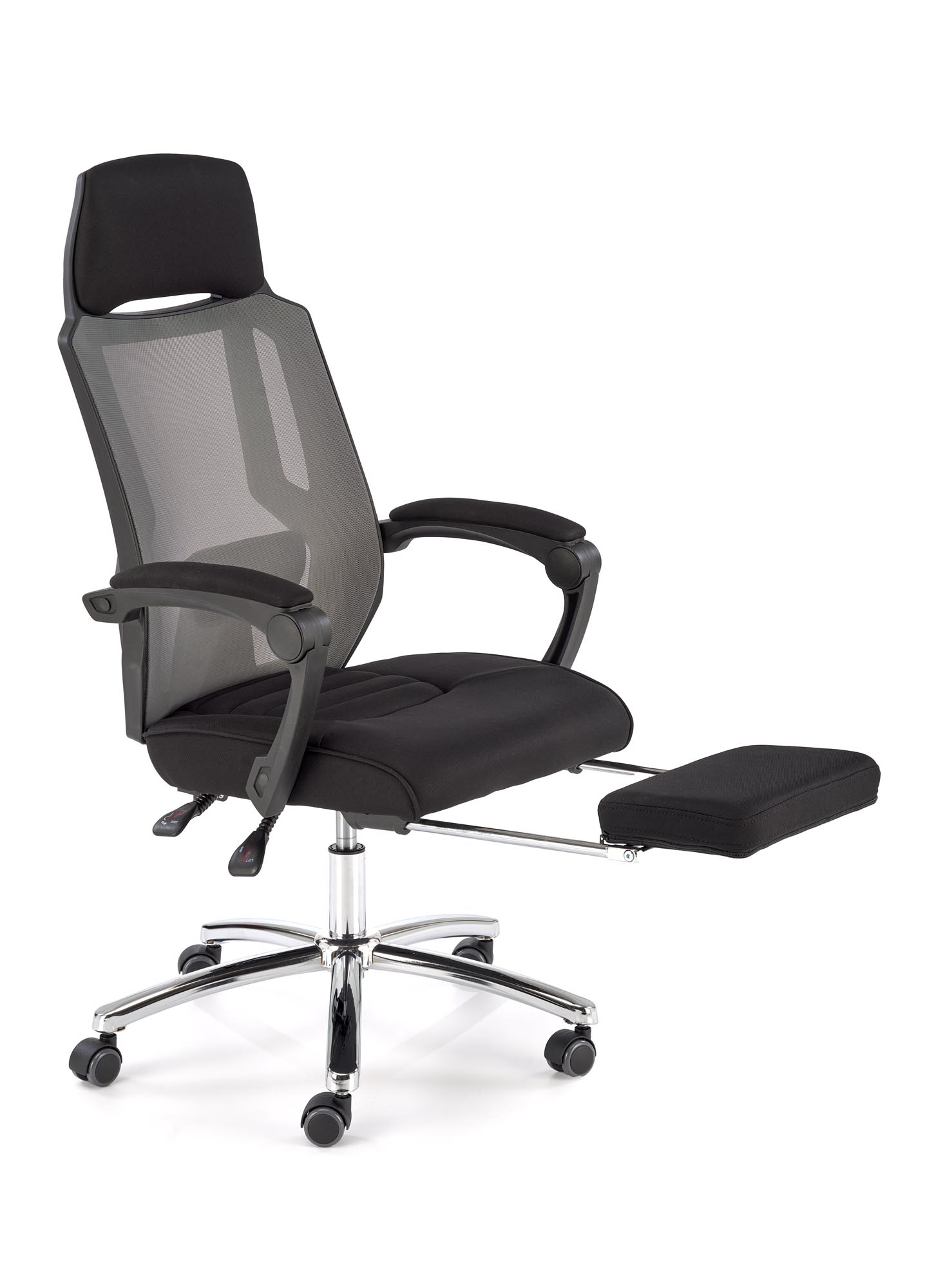 FREEMAN fotel pracowniczy z podnożkiem czarny / popielaty | Meble DUO 5905248115965 8