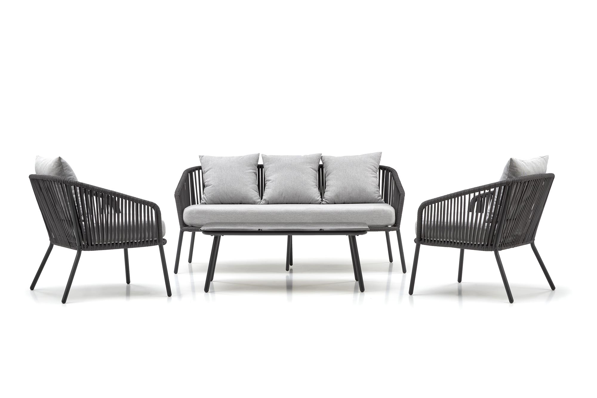 ROCCA zestaw ogrodowy ( sofa + fotel 2x + ława ), ciemny popiel / jasny popiel | Meble DUO 5905248126893 21
