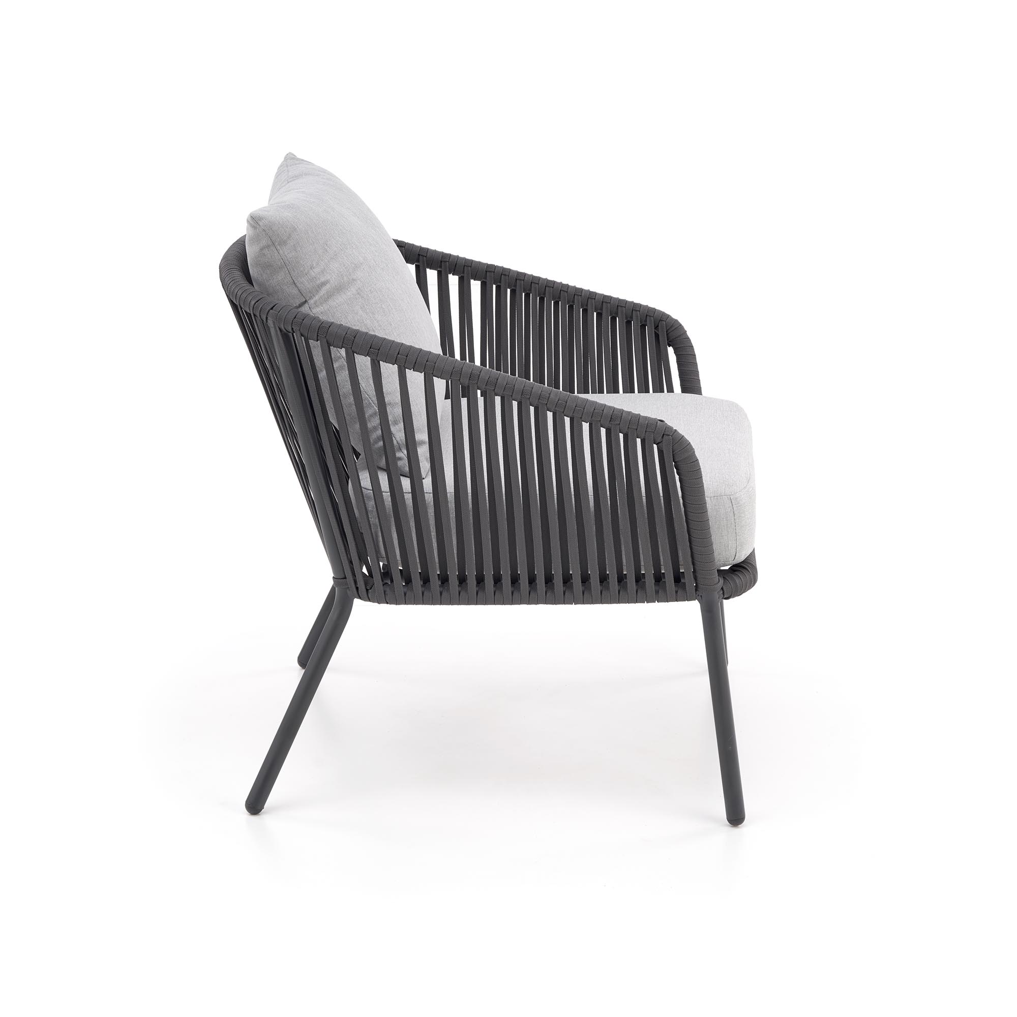 ROCCA zestaw ogrodowy ( sofa + fotel 2x + ława ), ciemny popiel / jasny popiel | Meble DUO 5905248126893 3