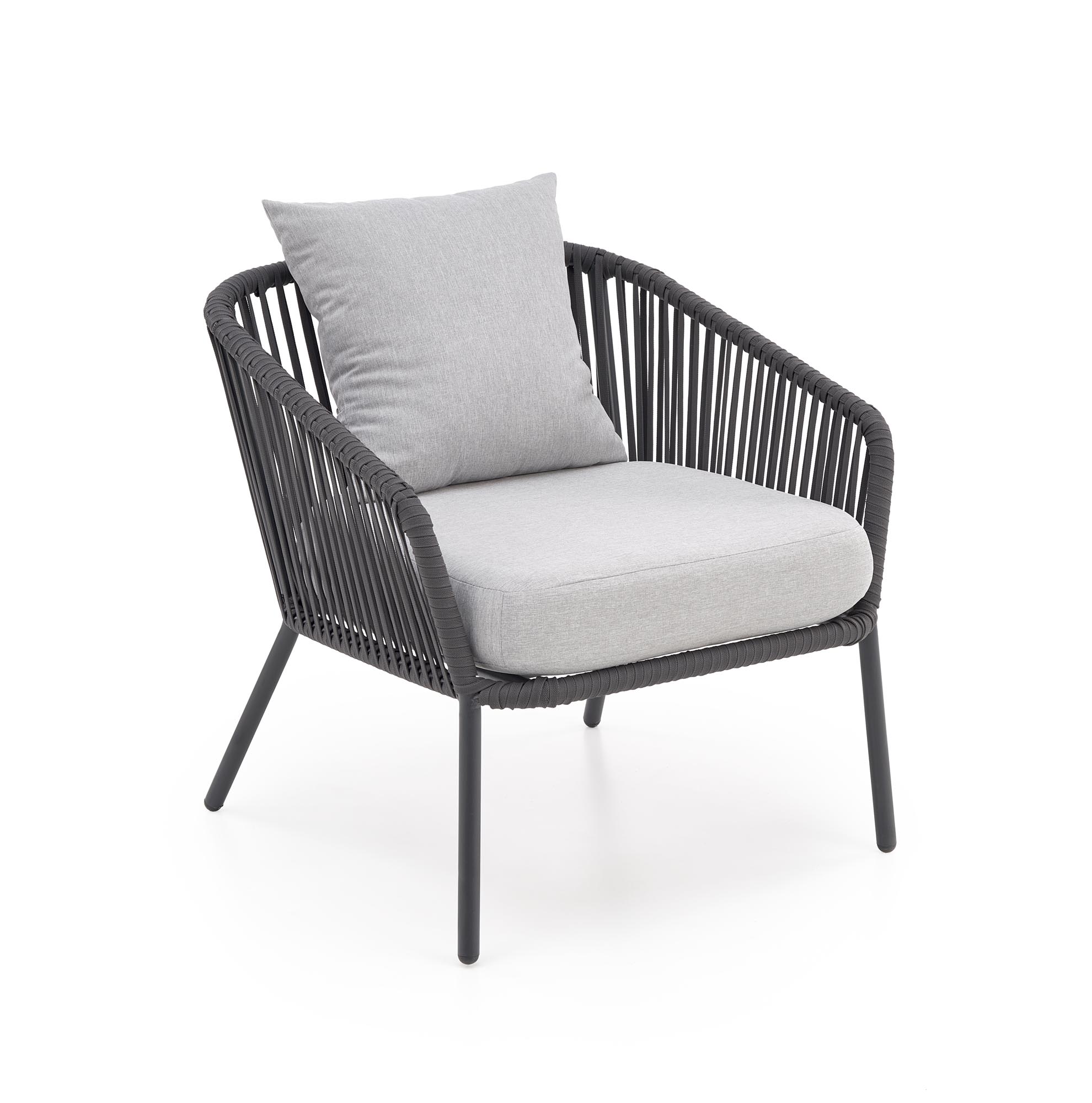 ROCCA zestaw ogrodowy ( sofa + fotel 2x + ława ), ciemny popiel / jasny popiel | Meble DUO 5905248126893 7