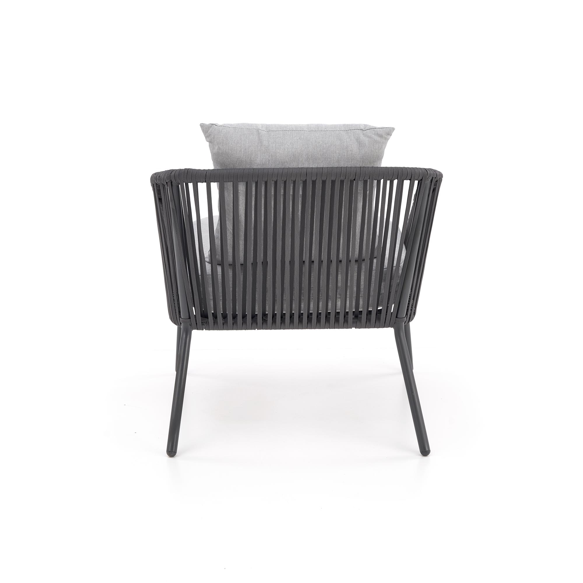 ROCCA zestaw ogrodowy ( sofa + fotel 2x + ława ), ciemny popiel / jasny popiel | Meble DUO 5905248126893 9