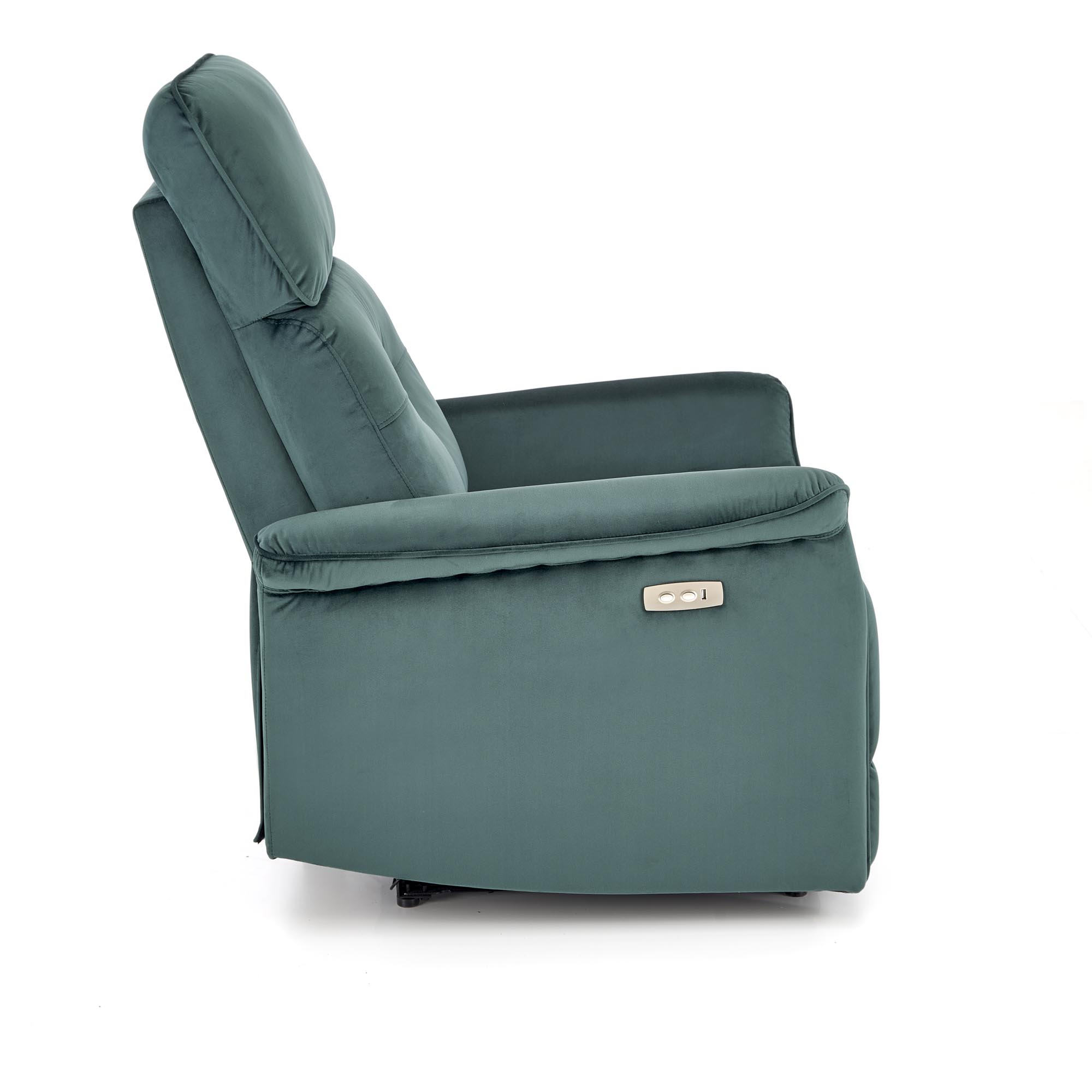 SEMIR fotel z funkcja elektrycznego rozkładania / gniazdo USB, ciemny zielony | Meble DUO 5905248126930 3