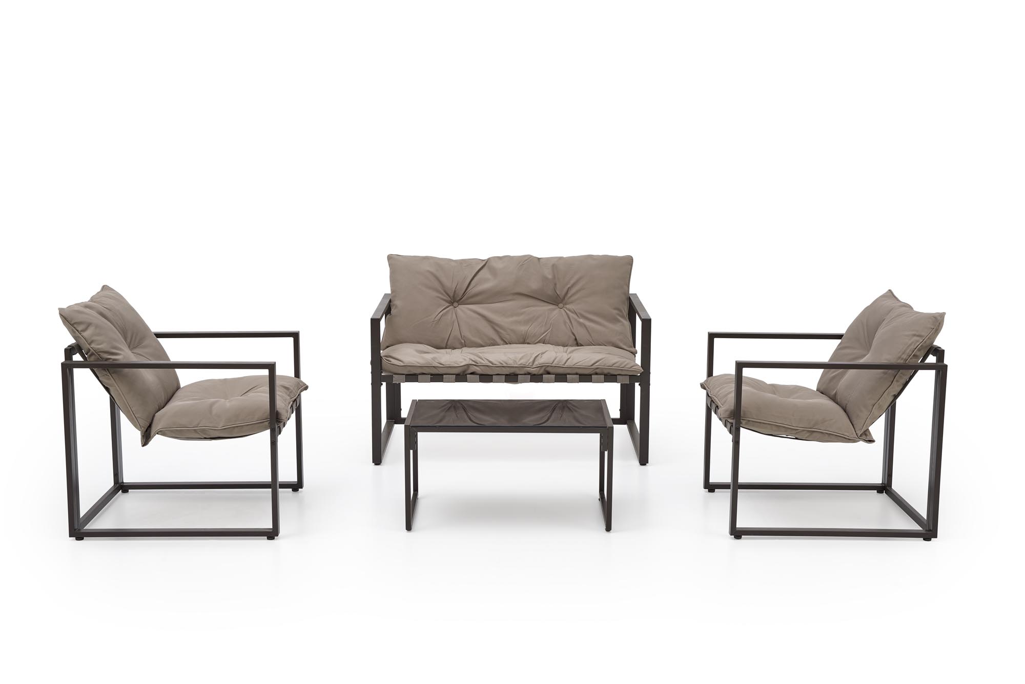 SHARK zestaw ogrodowy ( sofa + fotel 2x + ława ), ciemny brąz / cappuccino | Meble DUO 5905248126954 3