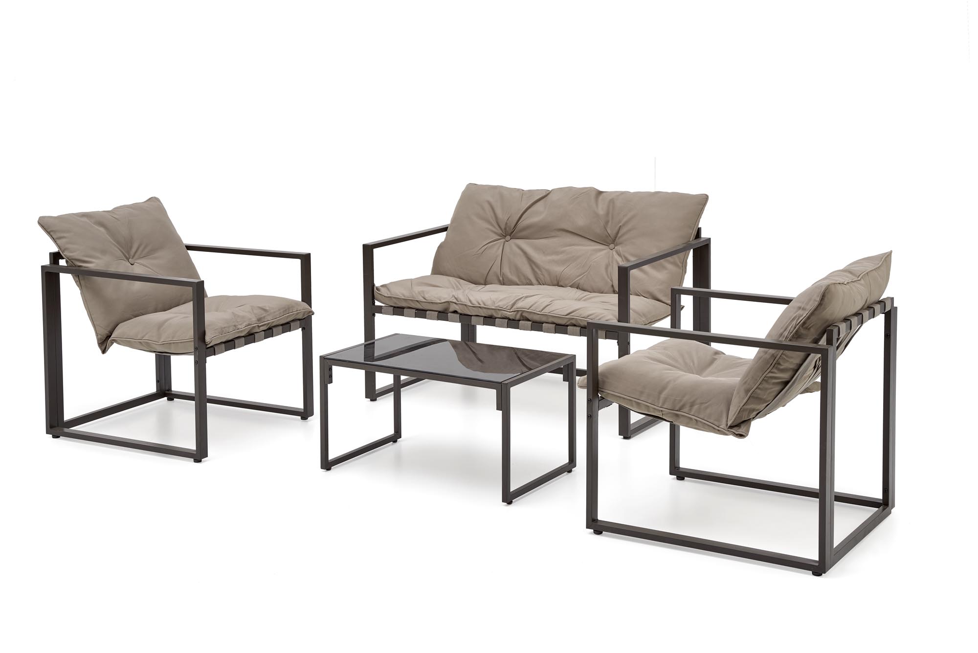 SHARK zestaw ogrodowy ( sofa + fotel 2x + ława ), ciemny brąz / cappuccino | Meble DUO 5905248126954 4