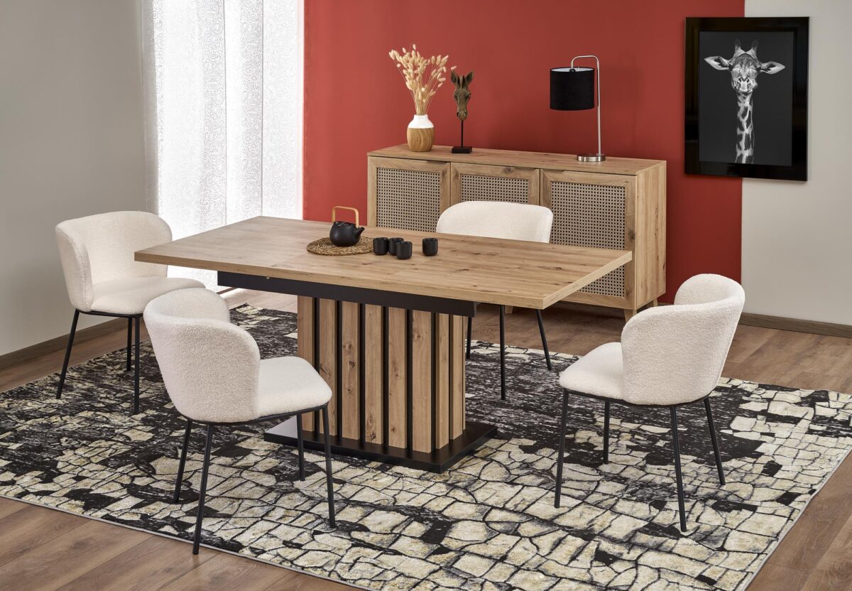 LAMELLO stół rozkładany 130-180/80 cm dąb artisan/czarny | Meble DUO 5905248127586 1