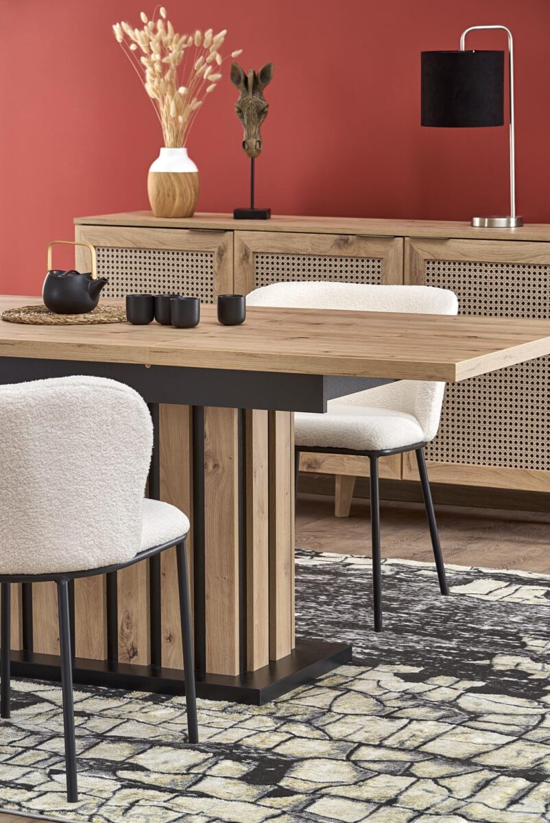 LAMELLO stół rozkładany 130-180/80 cm dąb artisan/czarny | Meble DUO 5905248127586 5