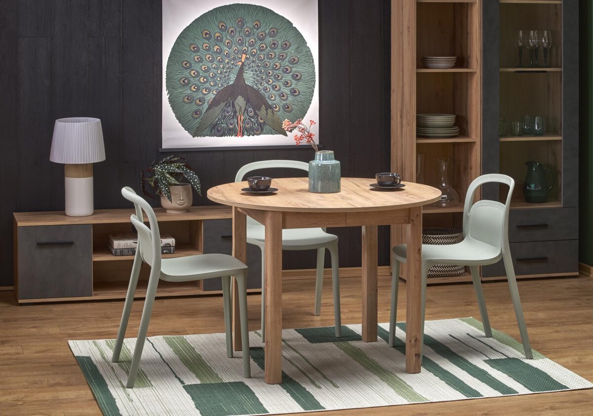 RINGO stół kolor blat dąb craft, nogi – dąb craft (102-142x102x76 cm) | Meble DUO 5905248128309 2