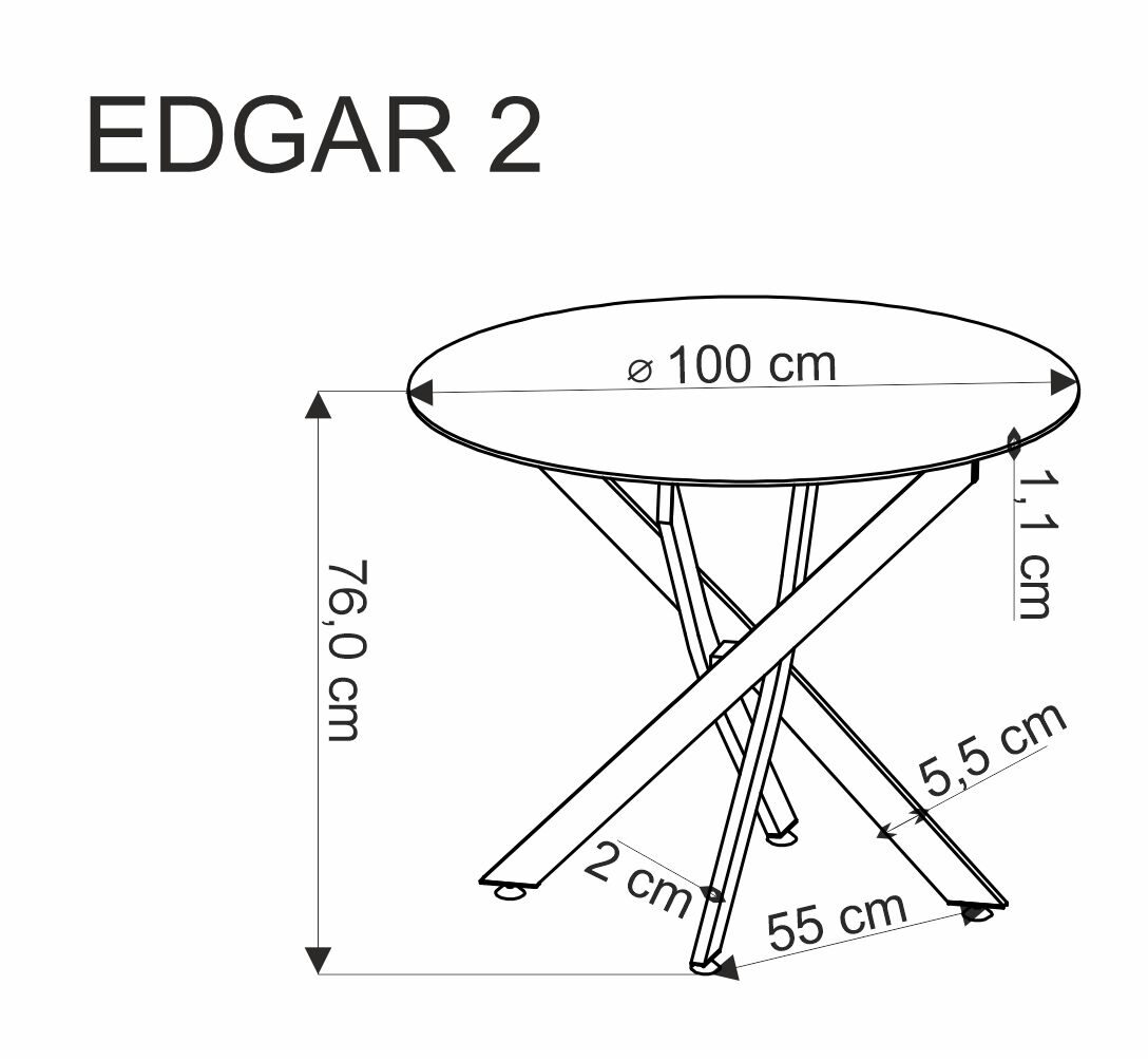 EDGAR 2 stół okrągły, blat – biały marmur, nogi – czarny | Meble DUO 5905248128842 12