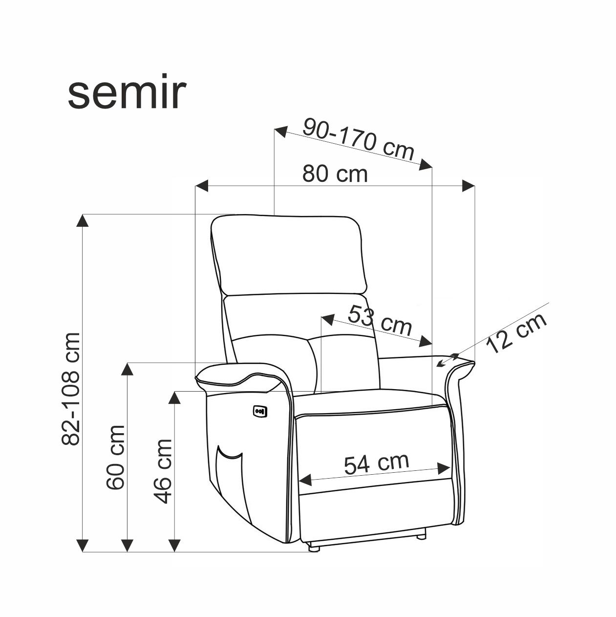 SEMIR fotel z funkcja elektrycznego rozkładania / gniazdo USB, musztardowy | Meble DUO 5905248130951 12