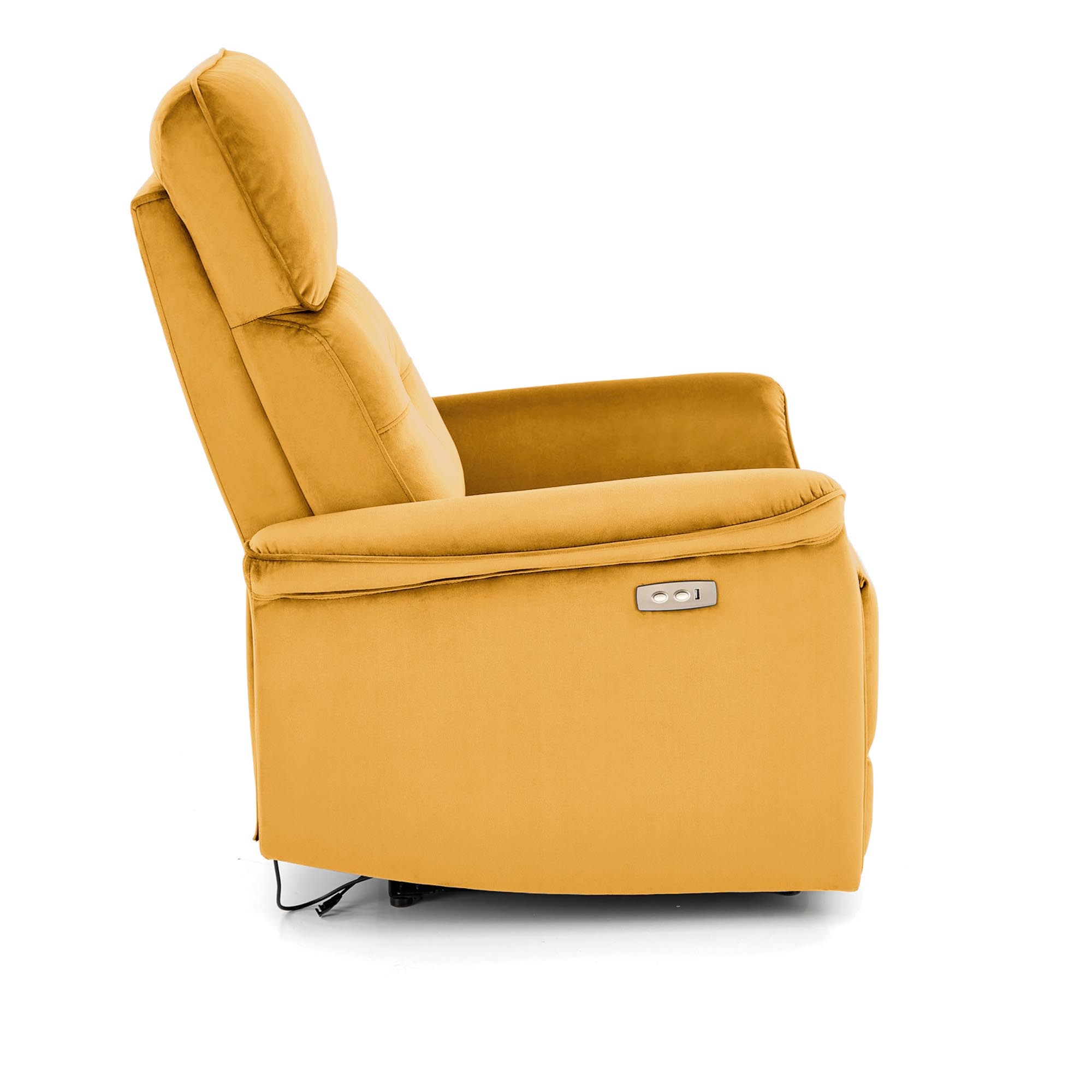 SEMIR fotel z funkcja elektrycznego rozkładania / gniazdo USB, musztardowy | Meble DUO 5905248130951 4