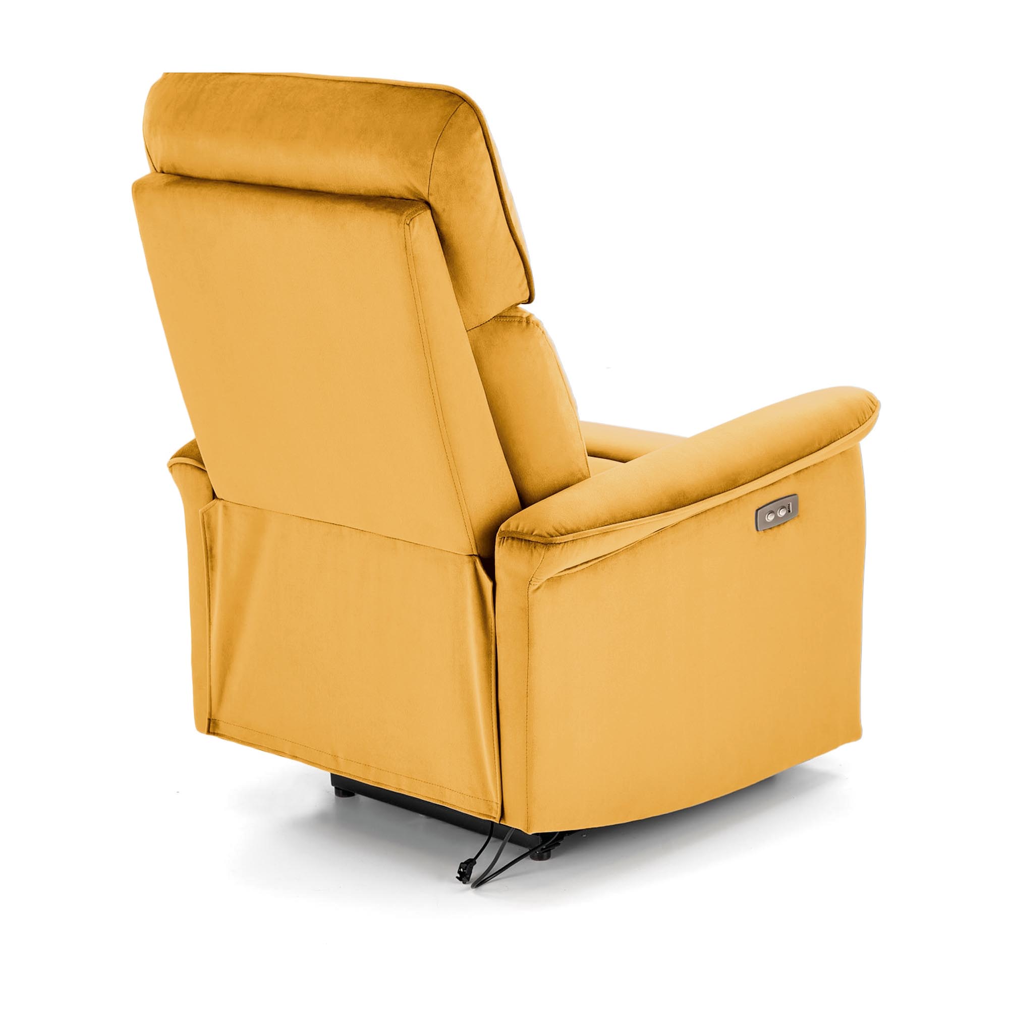 SEMIR fotel z funkcja elektrycznego rozkładania / gniazdo USB, musztardowy | Meble DUO 5905248130951 6