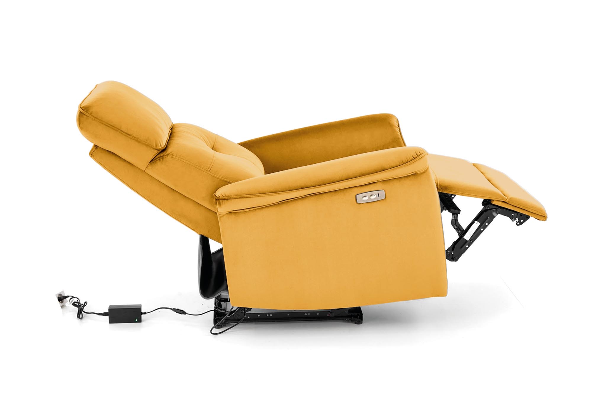 SEMIR fotel z funkcja elektrycznego rozkładania / gniazdo USB, musztardowy | Meble DUO 5905248130951 7