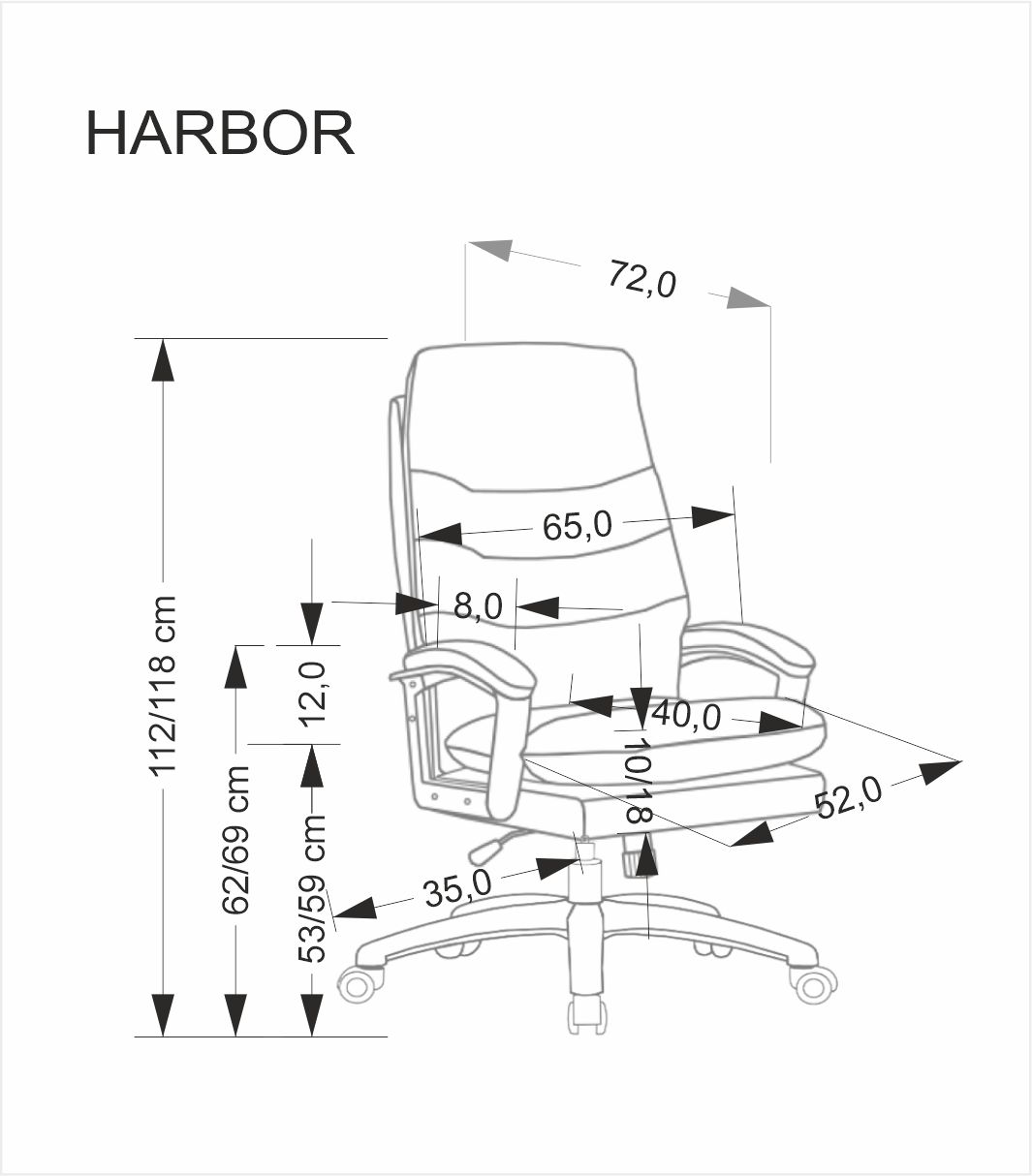 HARBOR fotel gabinetowy czarny | Meble DUO 5905248134881 2