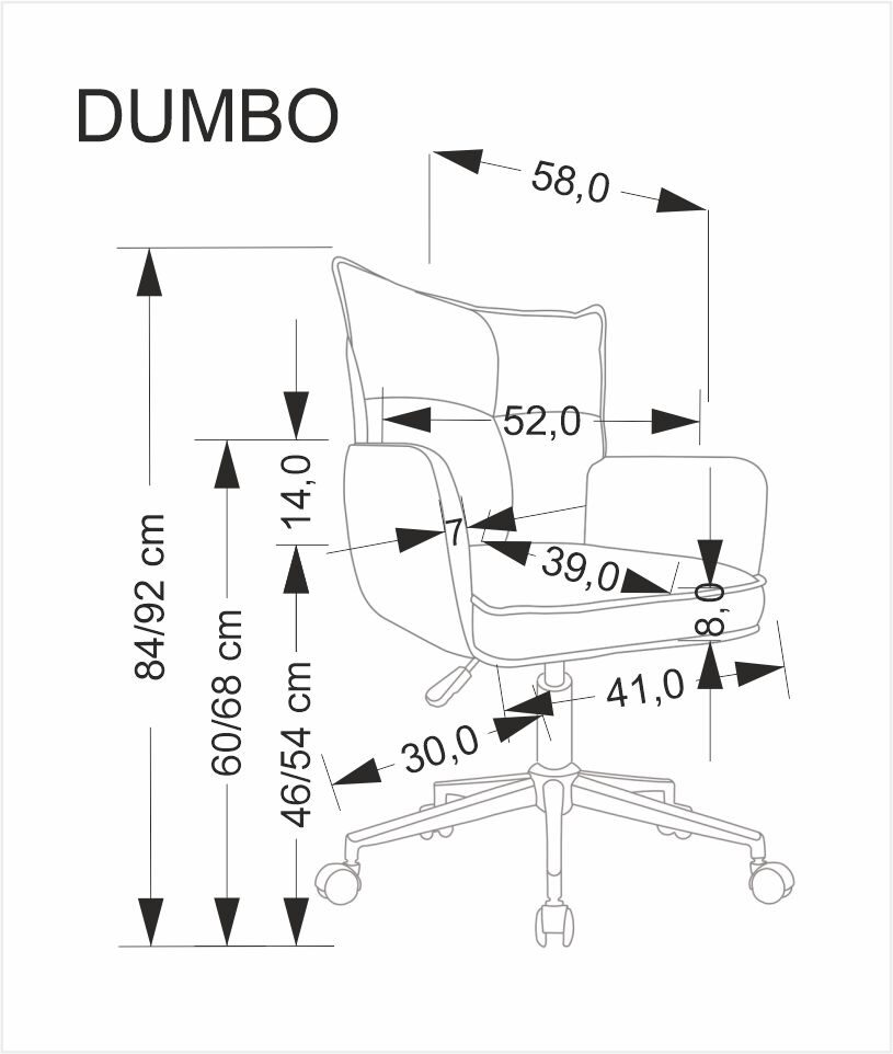 DUMBO fotel obrotowy jasny różowy - obrazek 4