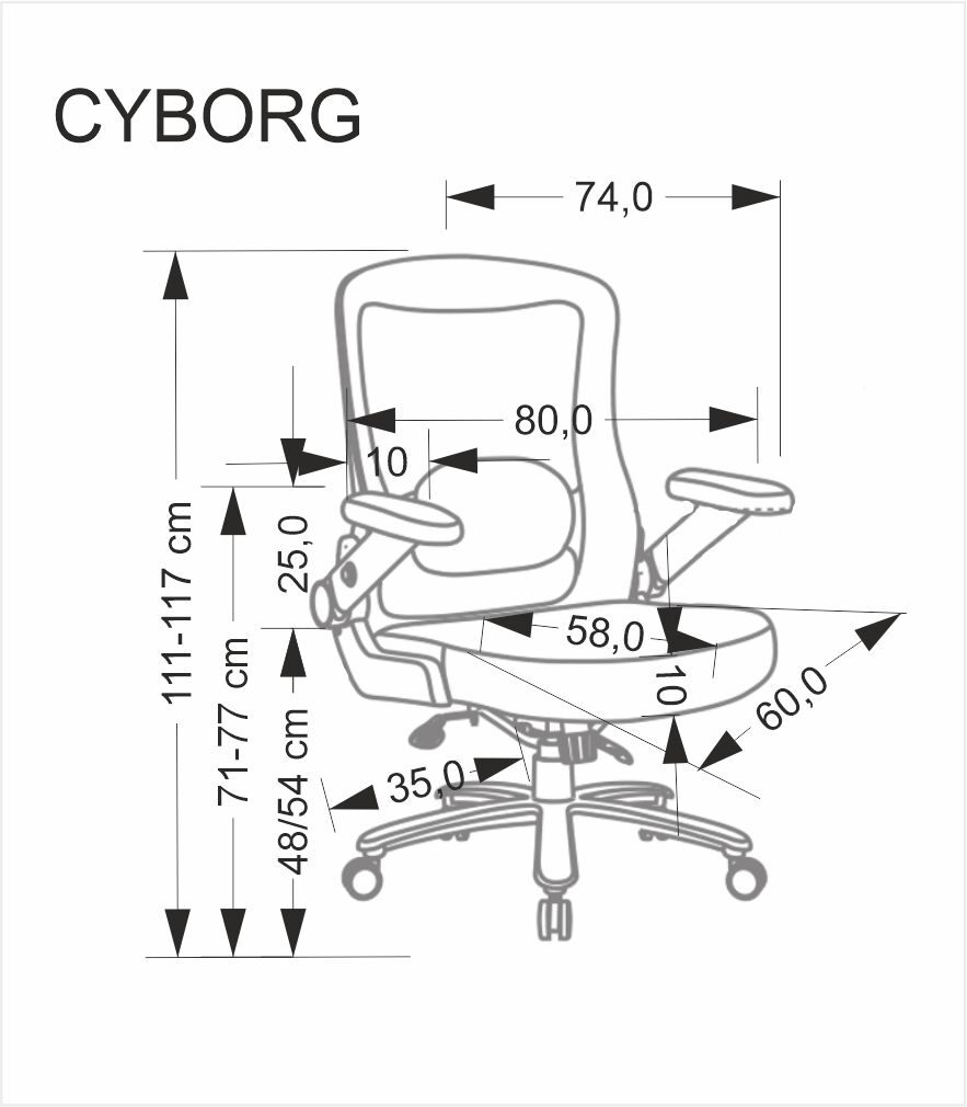 CYBORG fotel gabinetowy czarny - obrazek 3