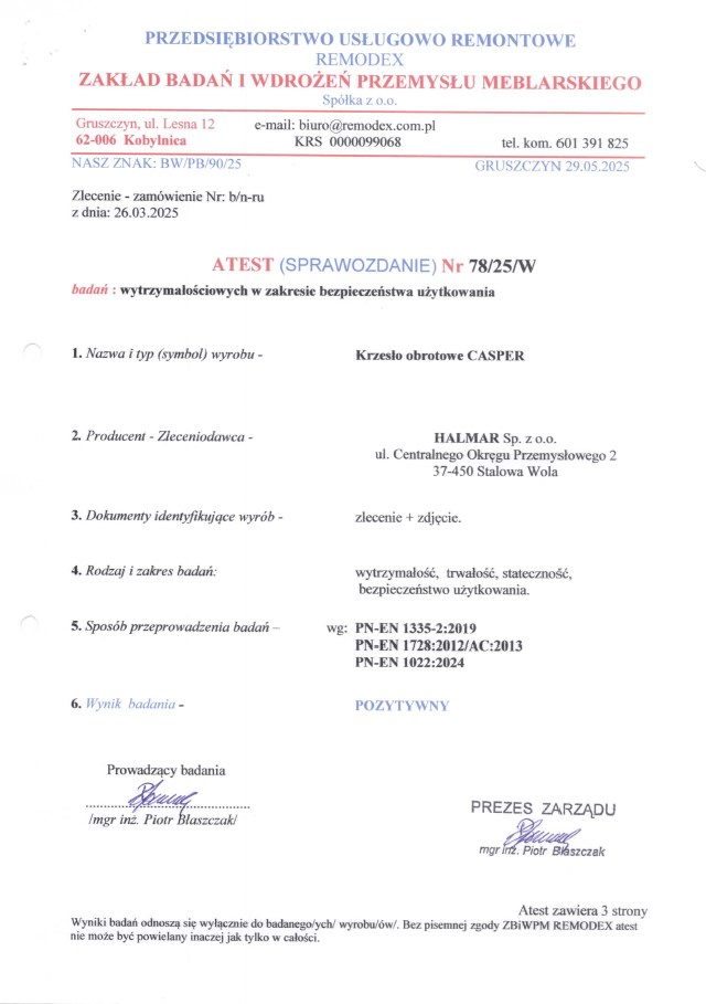 CASPER fotel gabinetowy czarny - obrazek 6