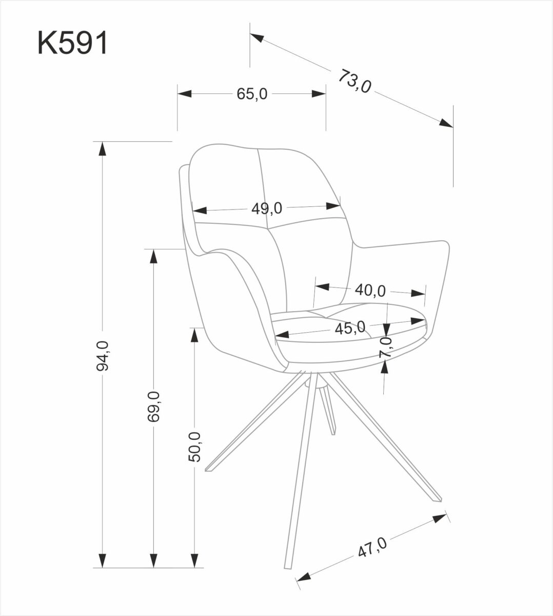 K591 krzesło jasny popiel | Meble DUO 5905248136786 16