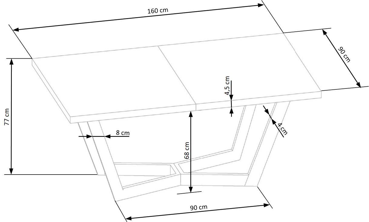 MASSIVE 2 stół rozkładany 160-250x90x77 cm dąb naturalny/czarny | Meble DUO 5905248137127 20