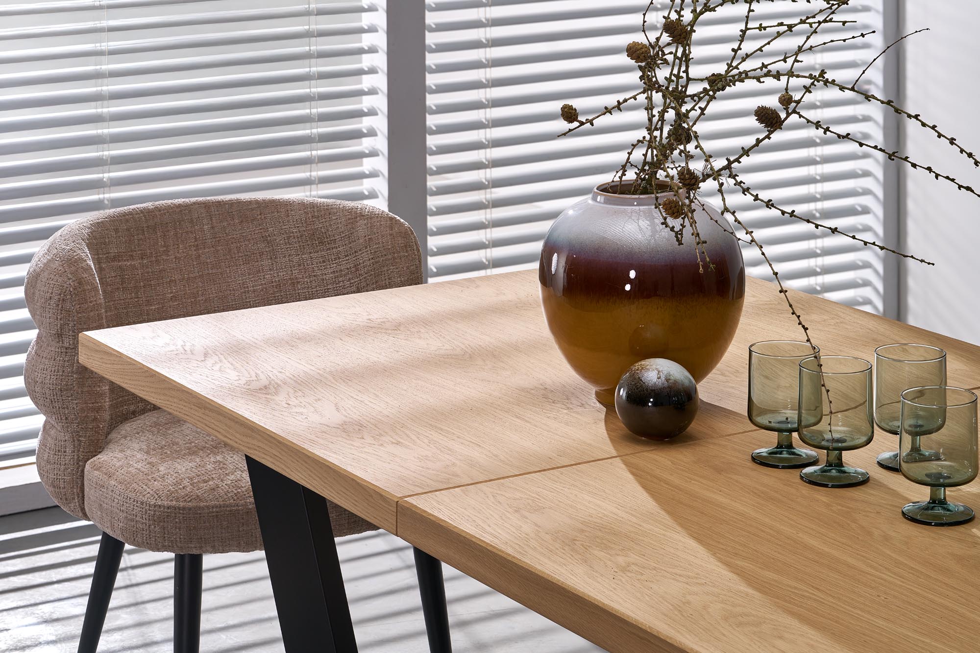 MASSIVE 2 stół rozkładany 160-250x90x77 cm dąb naturalny/czarny | Meble DUO 5905248137127 7