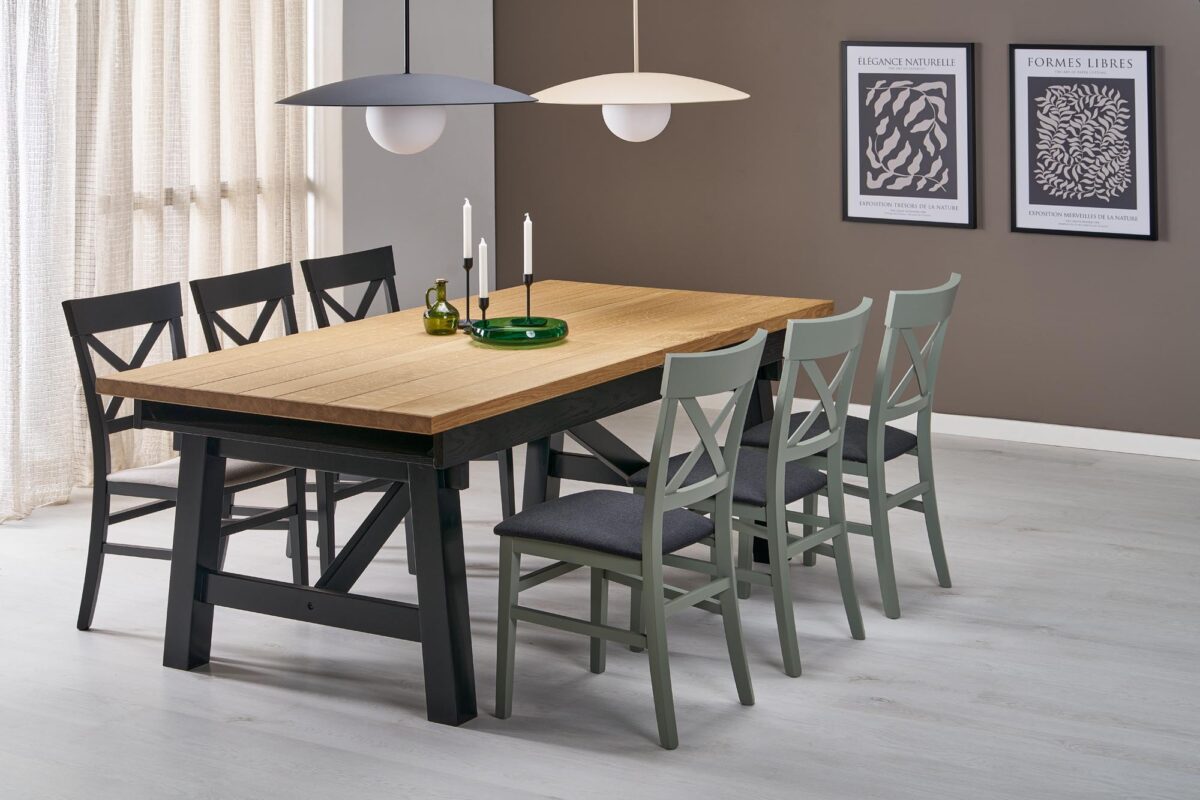 FIESTA stół rozkładany 200-280x100x77 cm dąb naturalny/czarny | Meble DUO 5905248137141 4