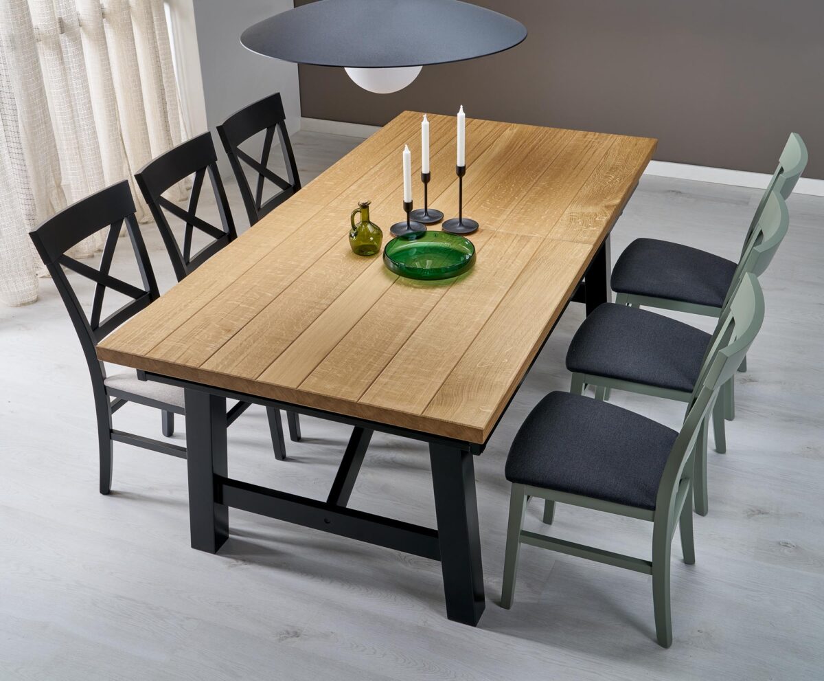 FIESTA stół rozkładany 200-280x100x77 cm dąb naturalny/czarny | Meble DUO 5905248137141 5