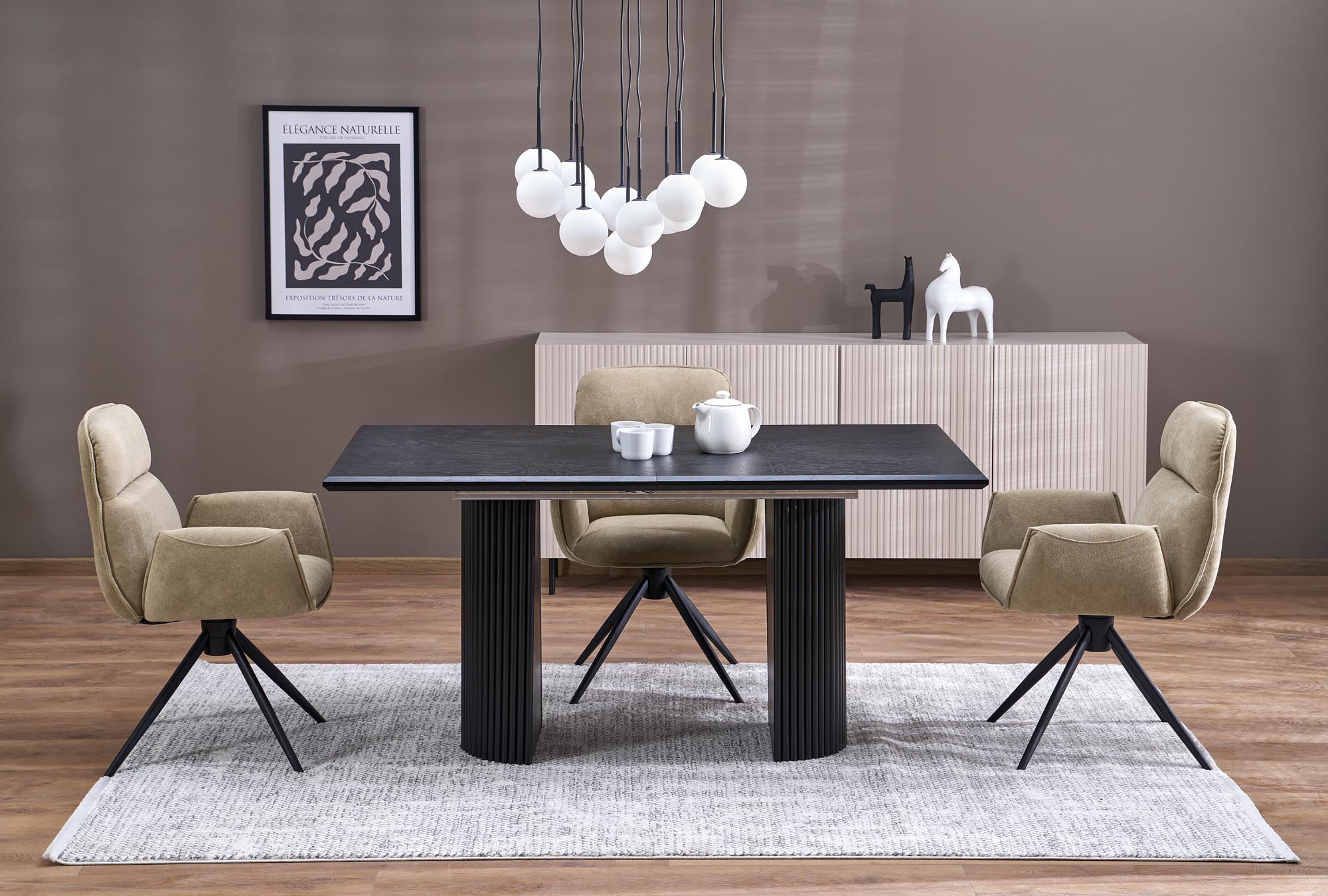 BOLERO stół rozkładany 160-250x90x78 cm dąb naturalny/czarny | Meble DUO 5905248137158 1